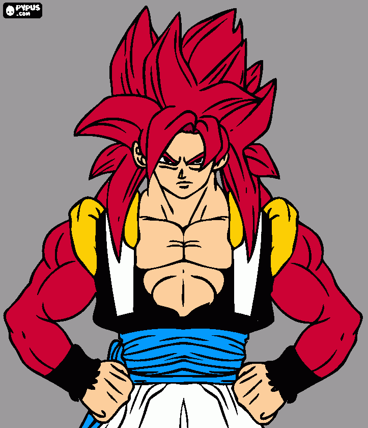 Gogeta Super Sa para imprimir , desenho Gogeta Super Sa